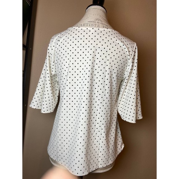 Uniqlo White Polka Dot Bell Sleeve Blouse XS - Picture 4 of 6